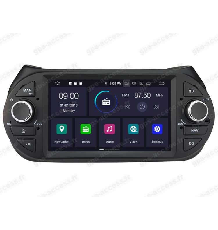 Autoradio Android 10 GPS, Bluetooth Peugeot Bipper, Citroen Nemo et Fiat Fiorino.