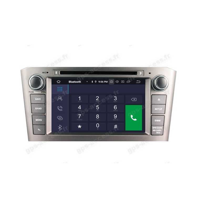 Autoradio GPS Android 9 Toyota Avensis de 2003 à 11/2008