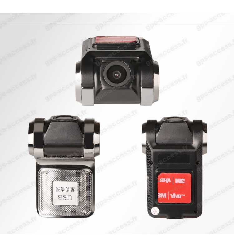 Dashcam Full HD 1080p, Caméra Avant et Caméra Intérieure avec