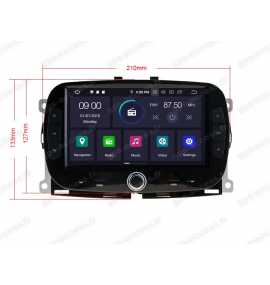 Autoradio GPS Android 10 Fiat 500 de 2016 à 2019