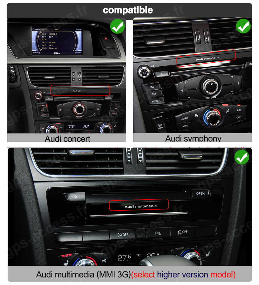 Autoradio GPS Audi A5 & A4 depuis 2008 à 2016 Android