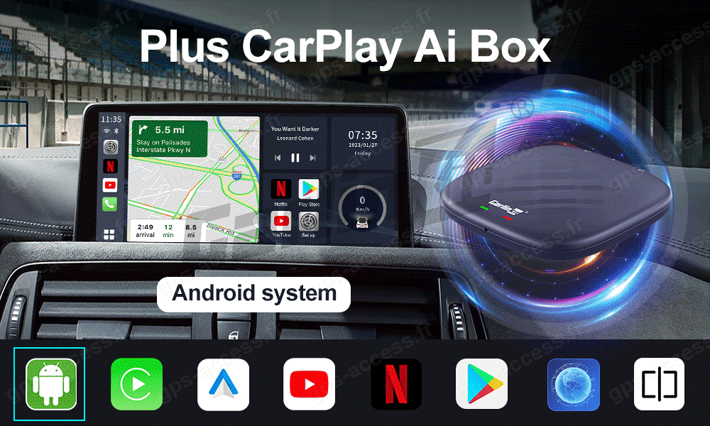 Maserati boitier Neflix  Carplay et android tout sans fil